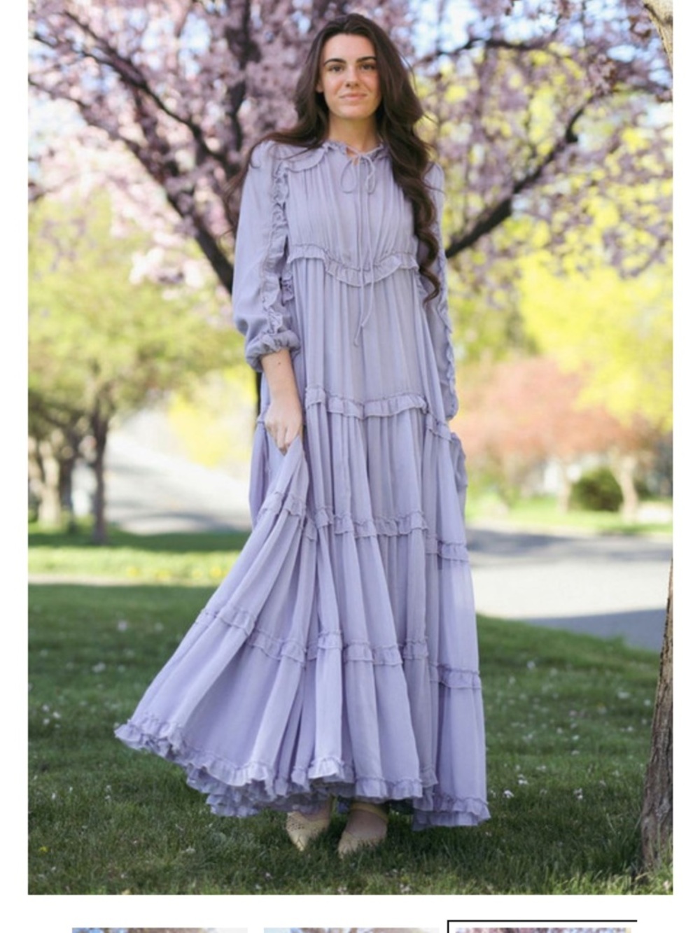 ❌ISO !!! Dainty Jewells Lavender Tiered Ruffle Maxi Dress❌